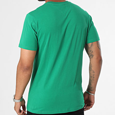 Tommy Jeans - Tee Shirt Slim Essential Flag 8263 Vert
