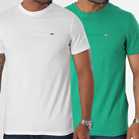 Tommy Hilfiger - Set van 2 Slim Jersey T-shirts 5381 Groen Wit