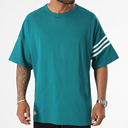 Adidas Originals - Tee Shirt Oversize Large Neu JF9138 Bleu Canard