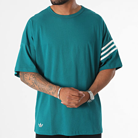 Adidas Originals - Tee Shirt Oversize Large Neu JF9138 Bleu Canard