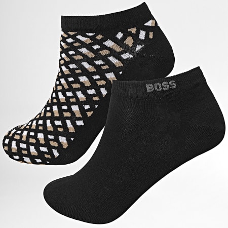 BOSS - Lote de 2 pares de calcetines 50524521 Negro Beige Blanco