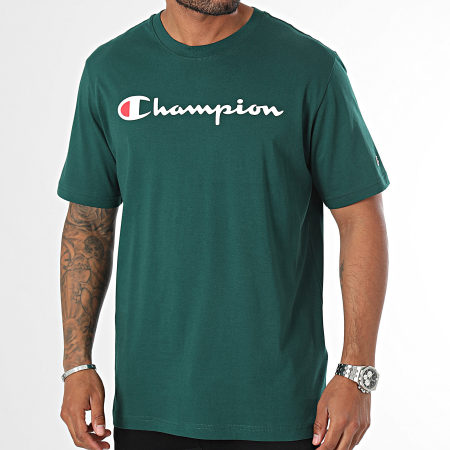 Champion - Maglietta 220256 Verde scuro