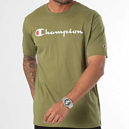 Champion - Maglietta 220256 Verde Khaki