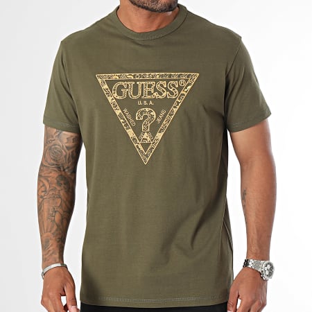 Guess - Camiseta M4YI26-K8FQ4 Caqui Verde Oro