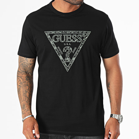 Guess - Camiseta M4YI26-K8FQ4 Negro Verde