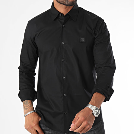 HUGO - Camisa de manga larga Ermo 50505315 Negro