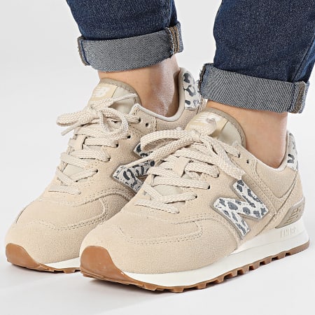 New Balance - Zapatillas Mujer 574 WL574IH2 Beige Leopardo