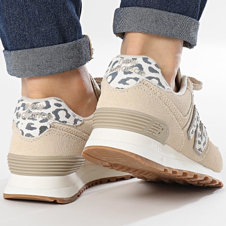 New Balance - Zapatillas Mujer 574 WL574IH2 Beige Leopardo