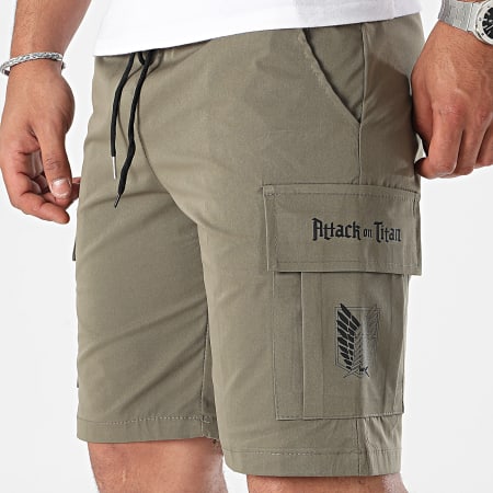 Attaque des Titans - Short Cargo Logo Vert Kaki