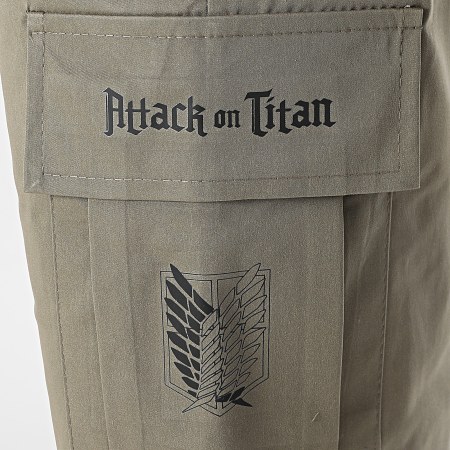 Attaque des Titans - Short Cargo Logo Vert Kaki