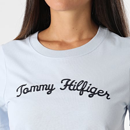 Tommy Hilfiger - T-shirt donna Reg Script 2589 azzurro