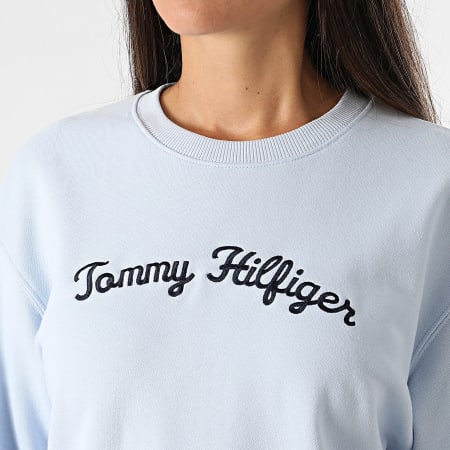 Tommy Hilfiger - Felpa donna a girocollo Reg Script 2615 Azzurro