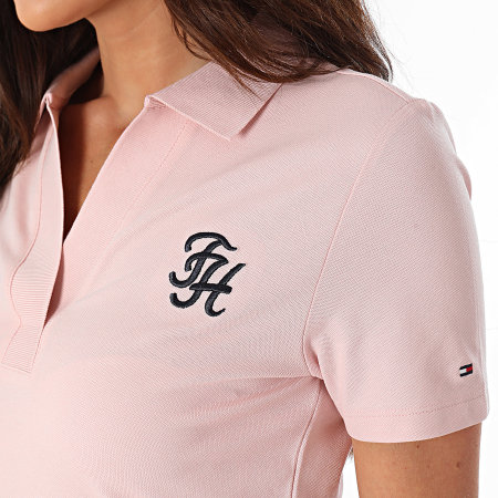 Tommy Hilfiger - Polo a maniche corte da donna Script 2607 Rosa