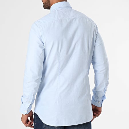 Tommy Hilfiger - Chemise Manches Longues Oxford Dobby 5769 Bleu Clair Chiné