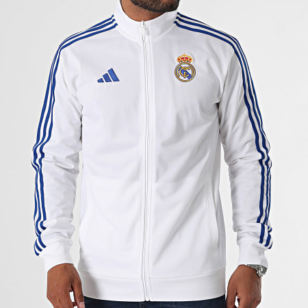 Adidas Sportswear - Veste Zippée A Bandes Real Madrid IT3804 Blanc