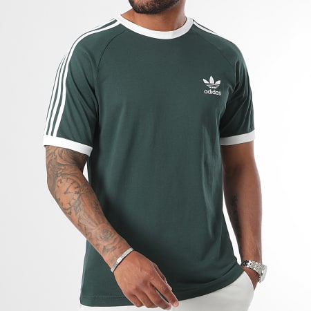 Adidas Originals - Tee Shirt A Bandes 3 Stripes IY8720 Vert Foncé