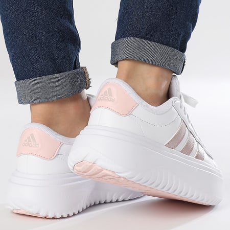 Adidas Sportswear - Grand Court Platform IH2425 Cloud White Sandy Pink Mettalic Sandy Pink Donna Sneakers