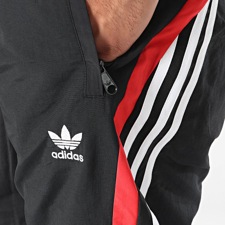 Adidas Originals - Pantaloni da jogging a righe IX9646 Nero Bianco Rosso