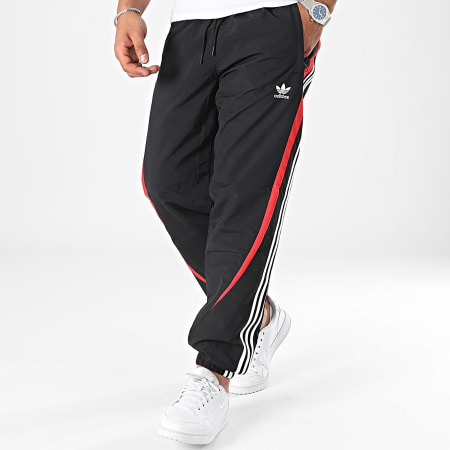 Adidas Originals - Pantalones de chándal a rayas IX9646 Negro Blanco Rojo