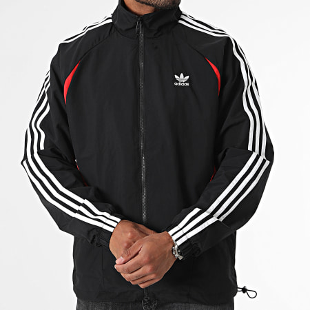 Adidas Originals - Archivo IY2092 Chaqueta con cremallera a rayas negra