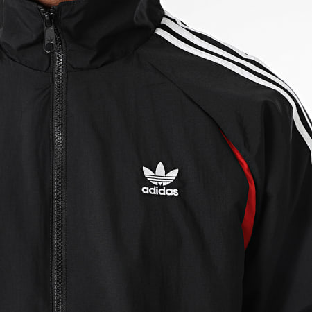 Adidas Originals - Archivo IY2092 Chaqueta con cremallera a rayas negra