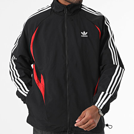 Adidas Originals - Archivo IY2092 Chaqueta con cremallera a rayas negra