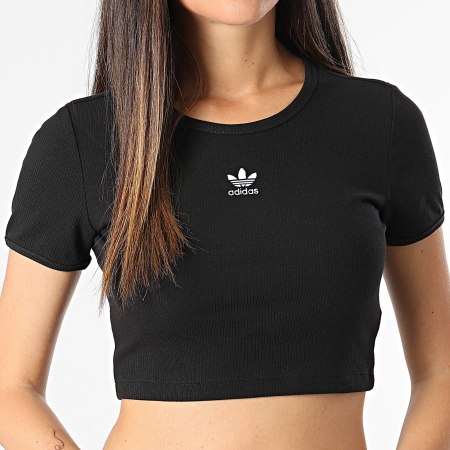 Adidas Originals - Camiseta Ess Rib Mujer IY9664 Negro