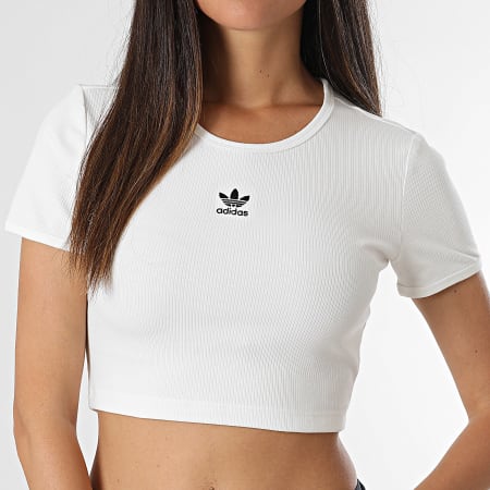 Adidas Originals - Camiseta Ess Rib Mujer IY9666 Blanca