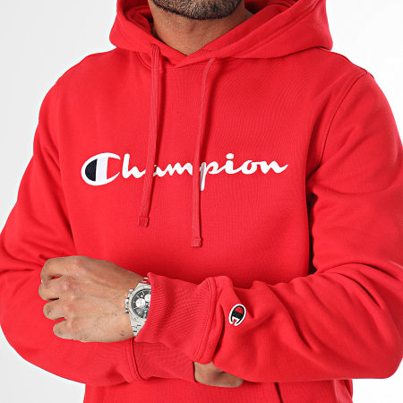 Champion - Felpa con cappuccio 220253 Rosso