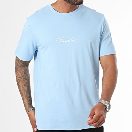 Luxury Lovers - Camiseta Oversize Grande Paraíso Naranja Azul Claro
