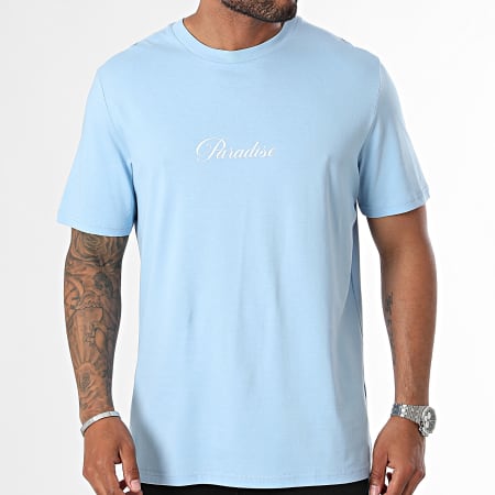 Luxury Lovers - Camiseta Oversize Grande Paraíso Naranja Azul Claro