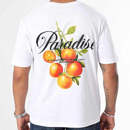 Luxury Lovers - Tee Shirt Oversize Large Paradise Orange Blanc
