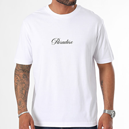 Luxury Lovers - Tee Shirt Oversize Large Paradise Naranja Blanco