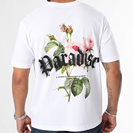 Luxury Lovers - Tee Shirt Oversize Large Paradise Rose Blanc