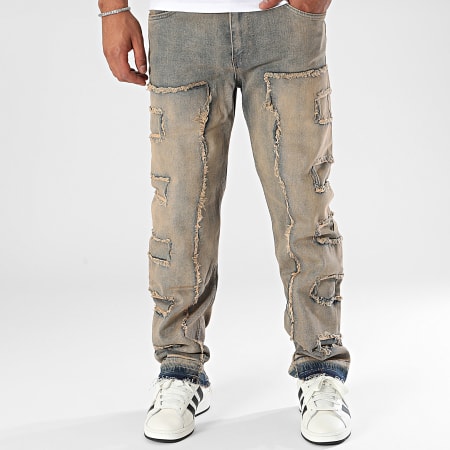 2Y Premium - Jeans beige dal taglio rilassato