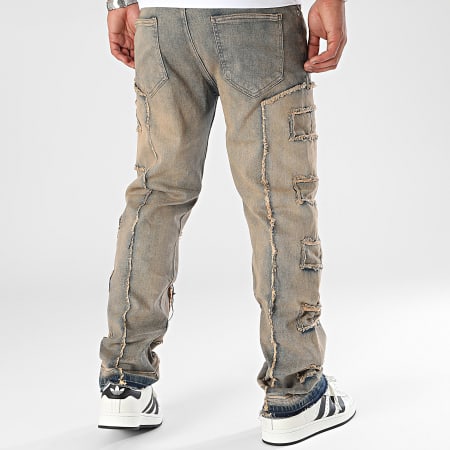 2Y Premium - Jeans beige dal taglio rilassato