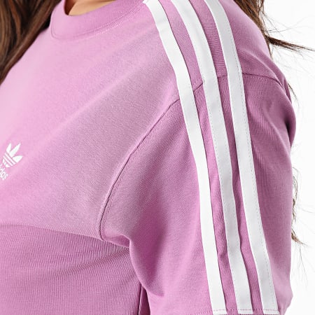 Adidas Originals - Tee Shirt A Bandes Femme 3 Stripes IY2103 Violet