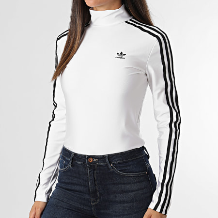 Adidas Originals - Camiseta de manga larga para mujer JG1535 Blanco