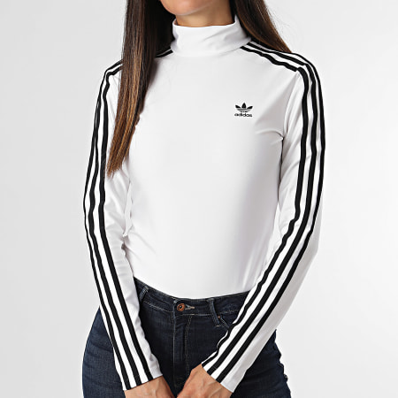 Adidas Originals - T-shirt donna a maniche lunghe JG1535 Bianco