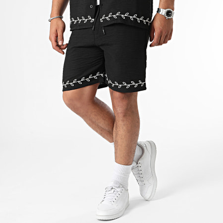 KZR - Zwart shirt met korte mouwen en joggingshortset