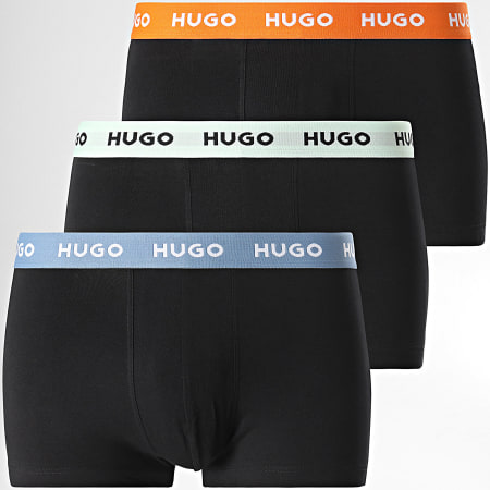 HUGO - Lote de 3 Boxers 50517878 Negro Azul Verde Naranja