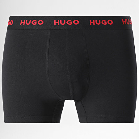 HUGO - Set di 3 boxer di design 50517887 Verde Khaki Nero Rosso