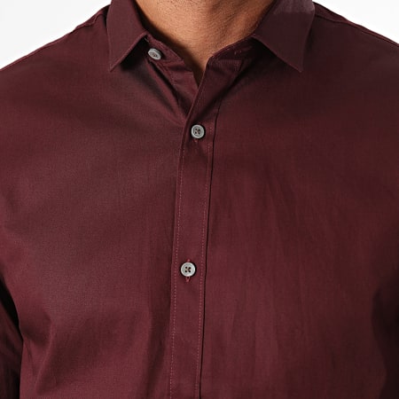 Jack And Jones - Cardiff Bordeaux shirt met lange mouwen