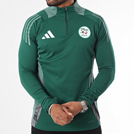 Adidas Performance - Sudadera con cremallera a rayas Argelia JJ5985 Verde oscuro