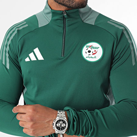 Adidas Sportswear - Sweat Zippé A Bandes Algérie JJ5985 Vert Foncé