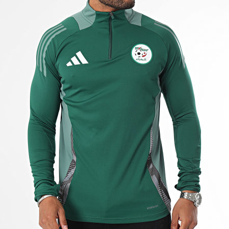 Adidas Sportswear - Algeria Felpa con zip a righe JJ5985 Verde scuro