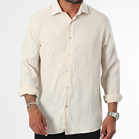 ADJ - Beige shirt met lange mouwen