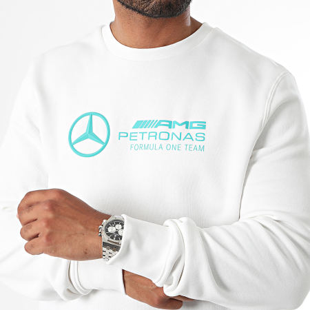 AMG Mercedes - Sudadera de cuello redondo MAPF1 701227035 Blanco