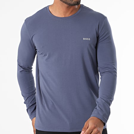 BOSS - Mix en Match T-shirt met lange mouwen 50515389 marineblauw