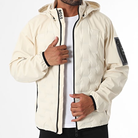 BOSS - Chaqueta Leo con capucha y cremallera 50522390 Beige